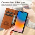 thumbnail image 2 of Nalacover for iPhone 14 Pro Max Wallet Case, Premium PU Leather + Soft Silicone Shockproof Magnetic Closure Flip Folio Cover with Kickstand Card Slots Holder Protective Case, Brown, 2 of 8