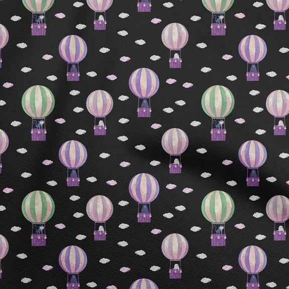 oneOone Rayon Black Fabric Circus Craft Projects Decor Fabric Printed By The Yard 56 Inch Wide-aB