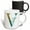 Multicolor, variant on 3drose, Turquoise and Image of Gold Leafy Monogram Initial V, 11oz Mug