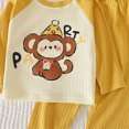 thumbnail image 4 of NOLDARES Toddler Boys Sleepwear 2 Piece Pajamas Set Cotton Long Sleeve Crewneck Top and Pants Pjs Jammies Fall Winter 6-12 Months 12-24 Months 2t 3t 4t 5t 6t 7t 8t 9t Children,Yellow,12-18 M, 4 of 4