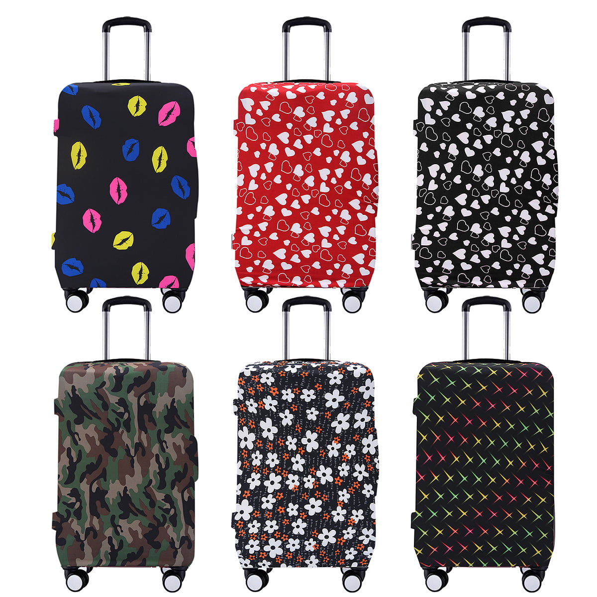 M, Pink Black Zebra Washable Luggage Covers Anti-scratch Baggage Cover Protector Dust Thicken Elasticity Cover Travel for 22-24 inch Luggage