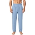 thumbnail image 6 of ZACPNCV Men Solid Straight Leg Pants Elastic Waist Loose Fit Work Trousers with Pockets Casual Straight Leg Sleep Pants for Home, Yoga, Sports Light Blue, 6 of 7