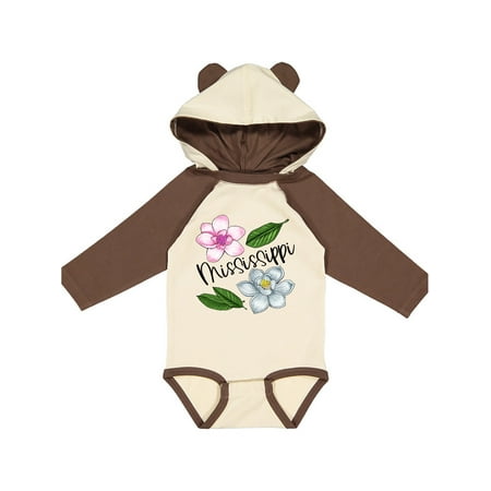 

Inktastic Mississippi Magnolia Flowers and Leaves Gift Baby Boy or Baby Girl Long Sleeve Bodysuit