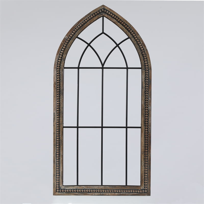 Luxen Home Wood and Metal Cathedral Wall Decor