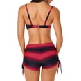 thumbnail image 3 of Bikini Rehausseur et Boardshort Dégradé Rouge et Noir pour Femmes, 3 of 4