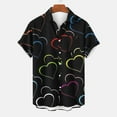 thumbnail image 1 of Waiimak Chemise Imprimée de la Saint-Valentin pour Hommes, une Poche, Décontractée, Ample, 1 of 5