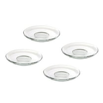 4Pcs Clear Glass Saucers Round Glass Plates Decorative Coffee Saucers Snack Storage Dishes