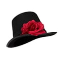 thumbnail image 3 of Vjnyvs Adult Victorian Top Hat, Rose Flower Magic Hat Jazz Cap Unisex Fedoras Hat Pirate Hat For Party Hat, 3 of 7