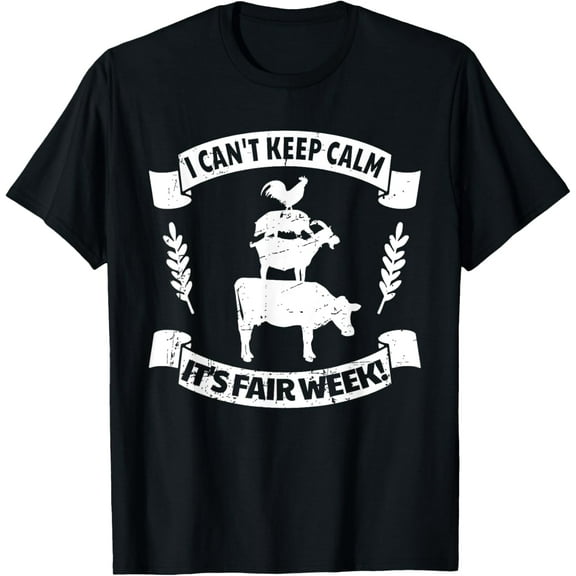 Vintage State and County Fair Show - Farm Animal Showing T-Shirt men and women can wear, black, white, gifts.