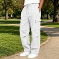 thumbnail image 2 of Annhoo Boys Girls Cargo Joggers Pants with Pockets Fashion Drawstring Elastic Waist Pleated Pants Basic Casual Trousers, 2 of 7