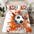 thumbnail image 2 of Homewish Sport Soccer 4-Piece Full Size Sheets For Children Teens Adults,Graffiti Splash Bed Sheets,Gamer Football Lightweight Sheet Sets,Ultra Soft Home Decor, 2 of 7
