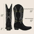 thumbnail image 2 of Cowboy Boots for Women Mid Calf Black Cowgirl Boots Square Toe Western Boots Womens Cowboy Boots Chunky Heel botas vaqueras para mujer, 2 of 4