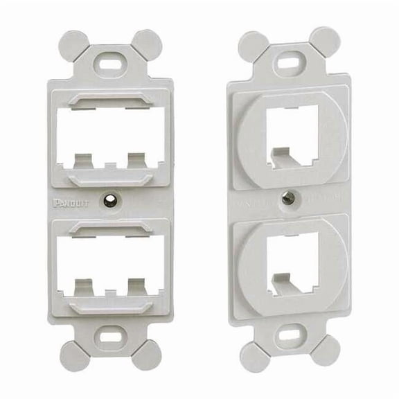 Panduit 106 Module Frame,Mini Com,4 Port,Ivory CF1064EIY