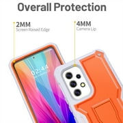 FITO For Samsung Galaxy A53 Case, Phone Case with Screen Protector and Kickstand (Orange)