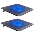 thumbnail image 1 of ventiladores de refrigeración para portátil con ventiladores grandes, puerto USB 2 en 1, luz LED azul y soporte ajustable., 1 of 4