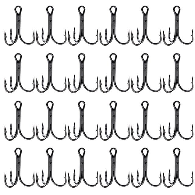 Anzuelos de pesca, plantilla de cebo, anzuelo redondo para cebos duros, señuelos (4 #), negro, 20 piezas