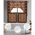 thumbnail image 5 of Abstract Geometric Swag Valance and Tier Curtains Set Dots and Wireframe Flowers Kitchen Curtains 3 Piece Set Rod Pocket Panels for Bedroom Cafe Swag Valances and 36 inches Tiers, 5 of 6