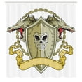 thumbnail image 3 of Ambesonne Yellow Shower Curtain, Shield Dragon Medieval, 69"Wx84"L, Yellow White, 3 of 5