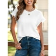 thumbnail image 5 of Eytino T Shirts for Women Short Sleeve Summer Tops Crewneck Solid Loose Casual Textured Work Shirt, 5 of 10