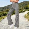 thumbnail image 4 of ClodeEU Women High Waist Flare Leg Cargo Pants,Vintage Casual Slim Bell Bottom Trousers with Pocket Gray,Women's Plus XL, 4 of 7