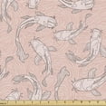 thumbnail image 1 of Koi Fish Fabric by the Yard, Repetitive Luck Symbol Motifs Swimming Animals in Pastel Tones Pattern, Decorative Upholstery Fabric for Chairs & Home Accents, 1 Yard, Blush and Pale Salmon by Ambesonne, 1 of 4