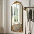 thumbnail image 3 of Tcbosik Arched Full Length Mirror Wall Mounted - 58" x 24" Full Body Mirror with Metal Frame for Cloak Room, Bedroom, Living Room, Bronze, 3 of 8