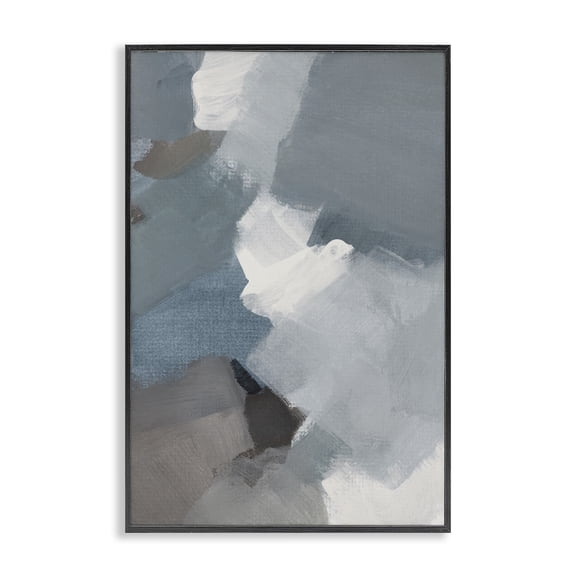 Stupell Industries Stormy Grey Abstract Black Framed Giclee Art, design by Lanie Loreth