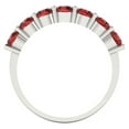 thumbnail image 5 of 1.19 ctw Wedding Band for Women - 14K White Gold Natural Garnet Stackable Eternity Ring, 5 of 6