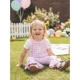 thumbnail image 5 of Toddler Baby Girl Easter Outfit Bunny Embroidery Sleeveless Romper Bell Bottom Overalls Suspender Jumpsuit Pants Cute Spring Fall Clothes, 5 of 9