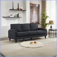thumbnail image 5 of Modern 3-Seat L-Shaped Sofa with Storage Ottoman | Gray | Fabric | Square Arms – USB Port, 5.9” Legs, Compact Living Room/Apartment, 5 of 15