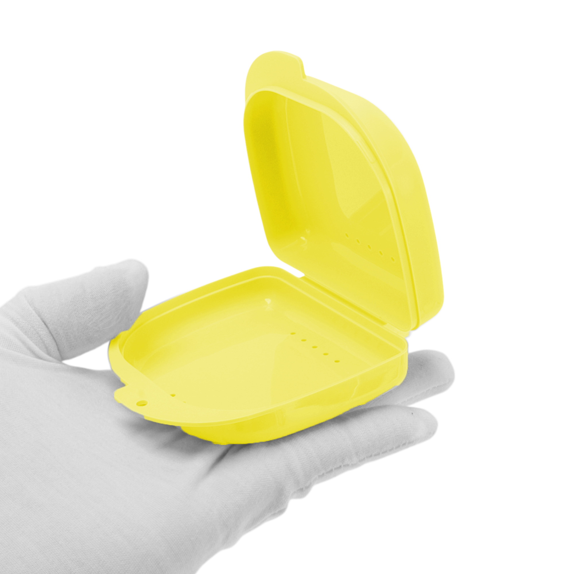 Unique Bargains Compact Braces Box with Vent Holes 1 Pc Yellow