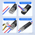 thumbnail image 2 of TFixol 20-Pack D2 2-Pin Dual-Wire Push-In Connectors with Locking Buckle, LED Wire-to-Wire Interconnectable Quick Connectors - High-Precision Pure Copper Core, 10A 300V Max, Flame-Retardant PC, 2 of 6