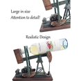 thumbnail image 3 of Urbalabs Oil Derricks Vintage Office Desk Statues Nodding Donkey Pumpjack Oilfield Memorabilia Derrick Small Oil Rig Recycler Sculpture Green, Cream, Teal Pumpjack Oil Rig Presents (Wine Bottle), 3 of 7