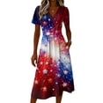 thumbnail image 4 of 250th Anniversary Printed Women's Dresses 2025 Womens Summer Dresses A Line Sleeveless Usa Flag Beach Vacation Evening Party Dress, 4 of 5