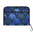 thumbnail image 7 of Accordion File Organizer with Zip Closure 13 Pockets Expanding File Folder Letter A4 Paper Document Organizer for Home Office Blue Batik Leaves Pattern, 7 of 7