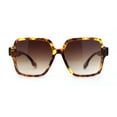 thumbnail image 2 of Womens Classy 90s Oversize Rectangle Designer Fashion Sunglasses Tortoise Brown, 2 of 4