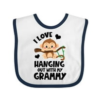 Inktastic Monkey I Love Hanging out with My Grammy Boys or Girls Baby Bib