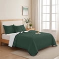 thumbnail image 7 of Quilts Twin Size, Pure Hunter Green Soft Comforter Bedding Set for Bed, Modern Solid Color Minimalist Art Lightweight Quilted Bedspread with Pillow Cover(2 Pieces) for All Season, 68x86 Inch, 7 of 7