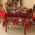 thumbnail image 7 of Softalker Christmas Rectangle Tablecloth, Red Checkered Flower Table Cltoh, Plaid Washable Table Cover for Dining, Kitchen, Holiday, Party Decor (60 x 84 Inch), 7 of 7