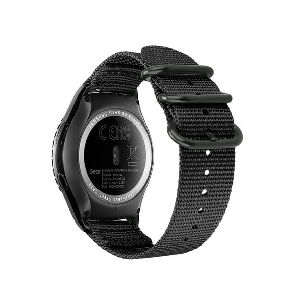 For Gear Sport & Gear S2 Classic Bands, Fintie 20mm Soft Nylon Replacement Strap Band with Adjustable Closure, Black