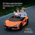 thumbnail image 4 of Track Seven 24V 2-Seater Ride on Car, Licensed Lamborghini Revuelto Electric Car with Remote Control, Music, LED Lights, Key Start, Spring Suspension, Max Speed 4.3mph, 24V Ride on Toy Car, Orange, 4 of 10
