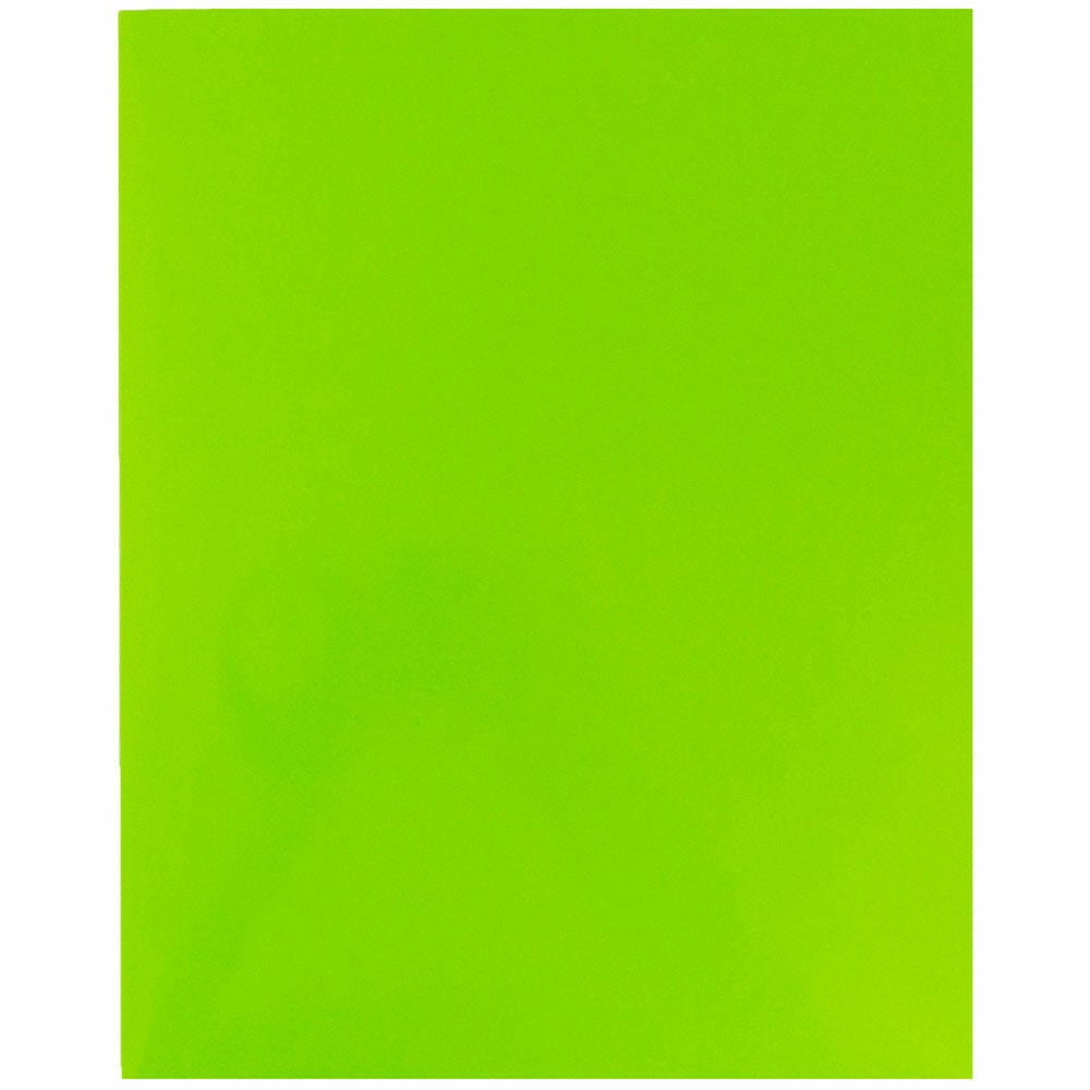 JAM Paper Laminated Two Pocket Glossy Folders, Lime Green, 3/Pack