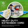 thumbnail image 2 of GearIT 3 Prong Plug Male to Female 12 Gauge Extension Cord, Blue 100 ft, 2 of 8