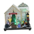 thumbnail image 3 of Casas navideñas, decoración navideña con luces LED y escena de invernadero, casas navideñas con música brillante, para decoración de mesa, 3 of 9