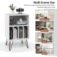 thumbnail image 7 of Topcobe Freestanding Record Player Stand Record Storage Cabinet with Metal Legs for Home Office, Storage Organizer, White, 7 of 7
