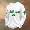 thumbnail image 2 of Dwelliawo Shamrock Sweatshirt Men Graphic Long Sleeve Waffle Knit Tees Cute St Patricks Day Slainte Clover Four Leaf Clover Print Shirts Round Neck Blouses White 3XL, 2 of 5