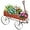 Red, variant on XPOPR Wooden Wagon Planter, 24.5” x 13.5” x 24” Decorative Garden Planter w/ 2 Planting Sections, Wheels, Handle, Small Decorated Cart, Flower Planter Box for Indoor Outdoor Patio.