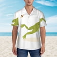 thumbnail image 2 of Gaeub Hunting Frog Print Men's Hawaiian Shirt,Button Down Short Sleeves Shirts,Tropical Beach Casual Button Down Shirts,3X-Large, 2 of 7