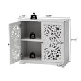 thumbnail image 3 of Accent Cabinet with Hollow Carved Door for Entryway Hallway, Gray Sideboard Buffet Cabinet, Storage Cabinet for Living Room, 3 of 8