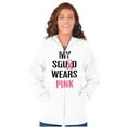 thumbnail image 4 of Breast Cancer BCA My Squad Wears Pink Womens Plus Size Graphic Zipper Hoodie Brisco Brands 2X, 4 of 5